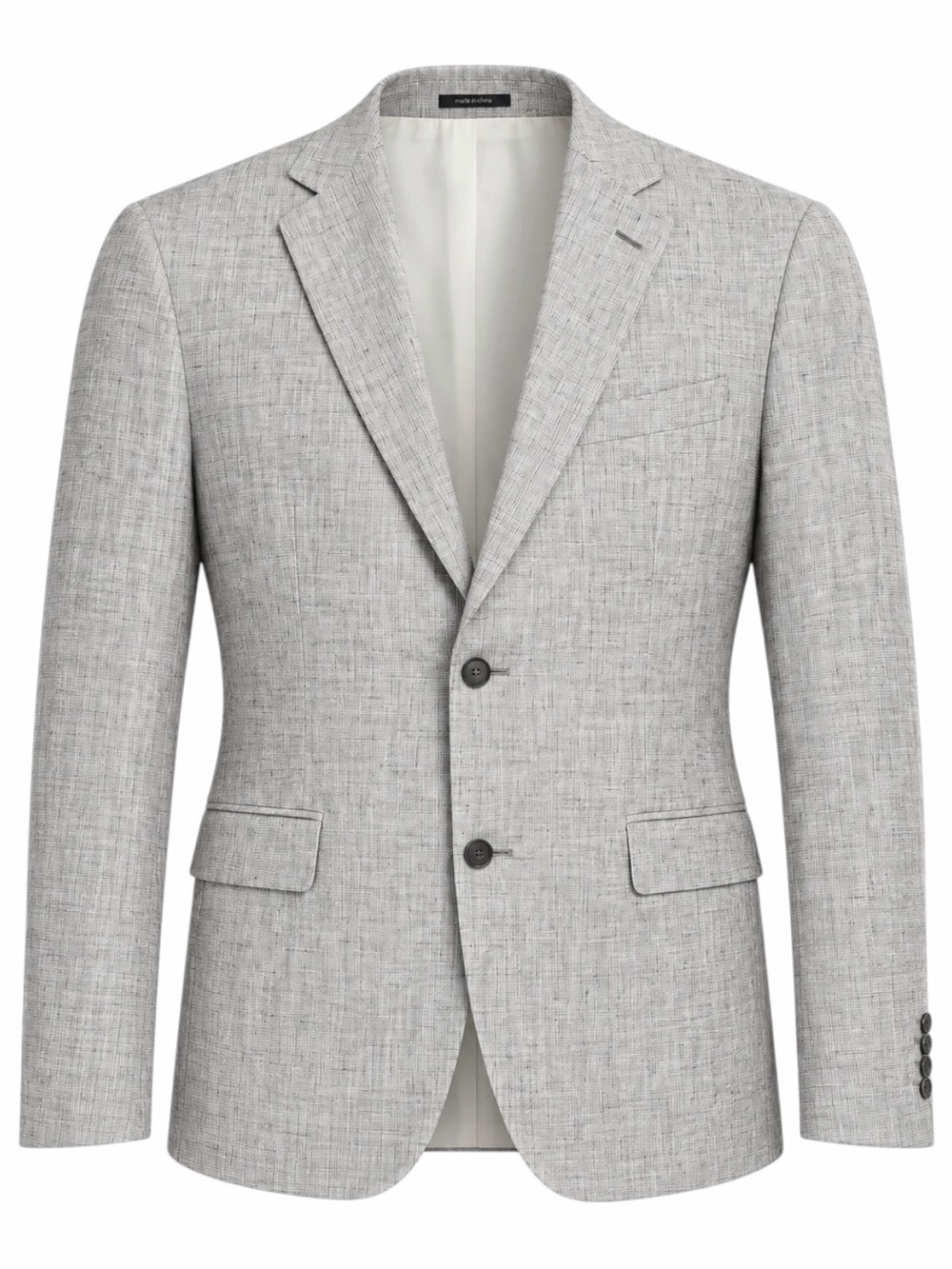 Suitsupply Napoli Gray Linen Blazer Size 50 US 40 Slim Fit Microcheck Sport Coat